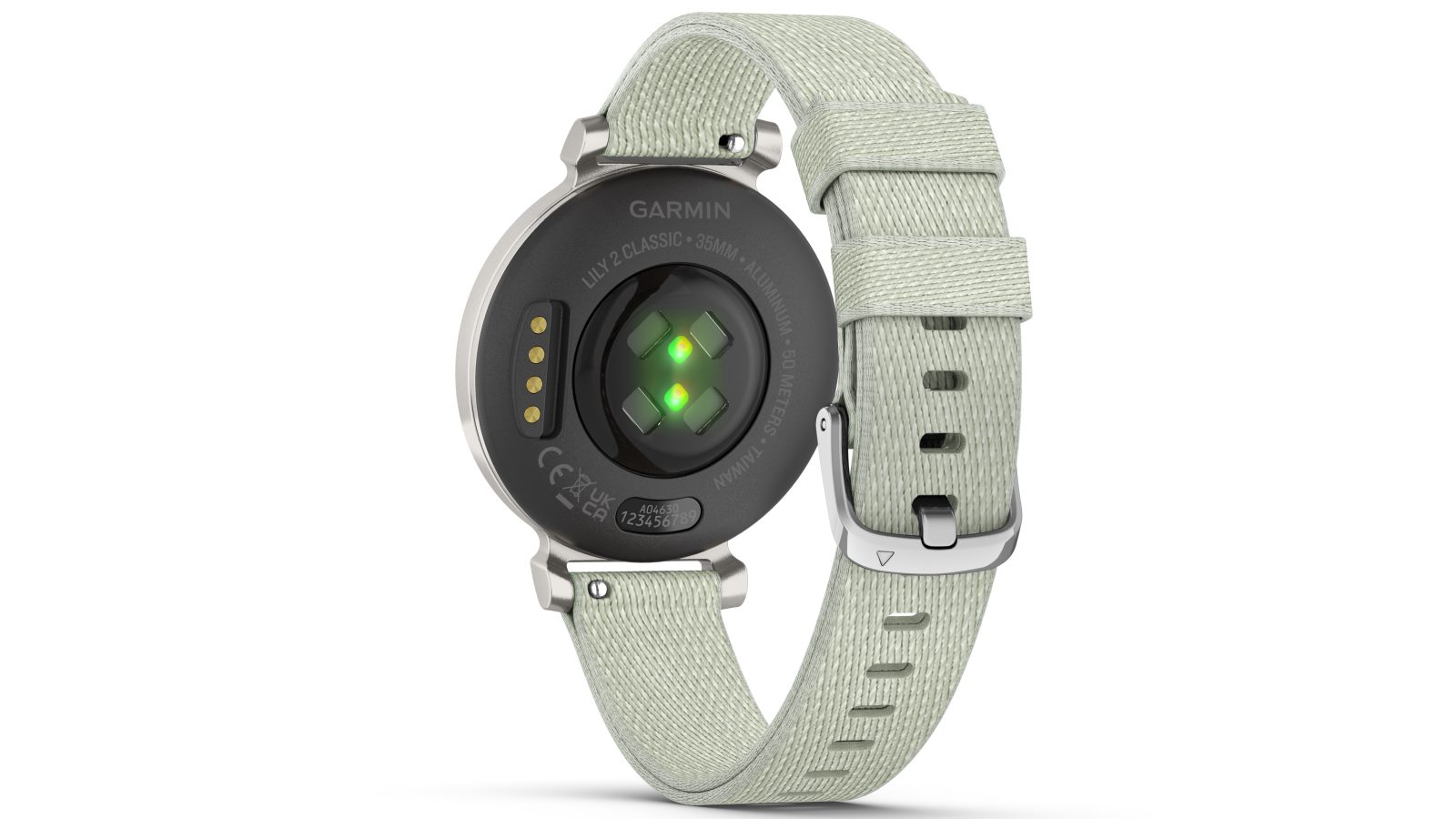 Garmin Classic Lily 2 Fabric SmartWatch Silver Sage Grey Domayne