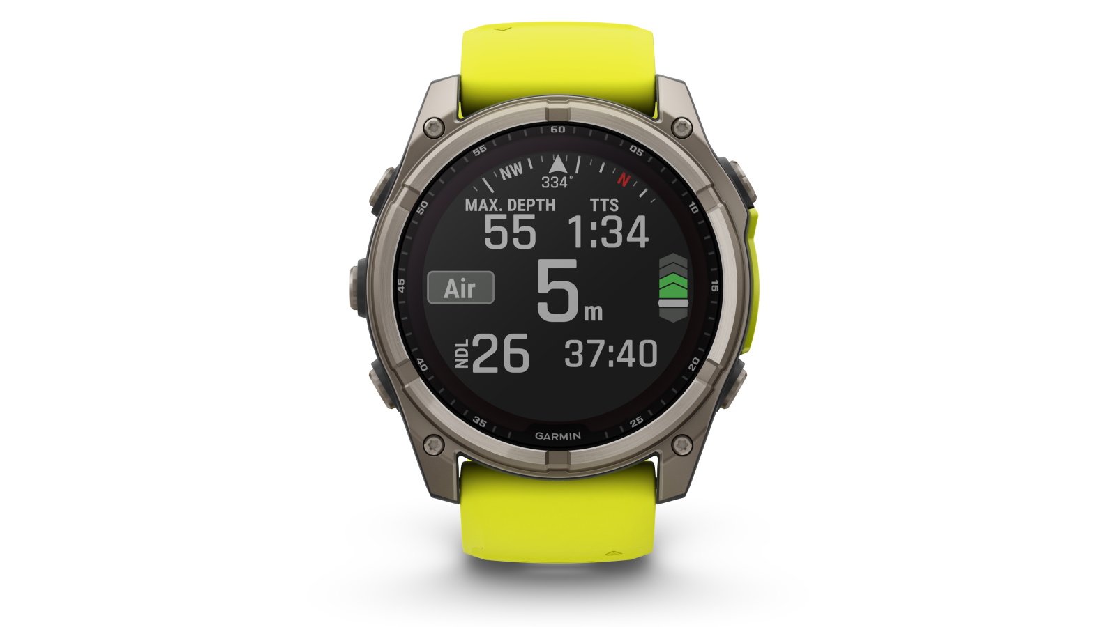 Garmin Fenix 8 51mm Solar Sapphire GPS Smart Watch Titanium with Amp Yellow Graphite Silicone Band Domayne