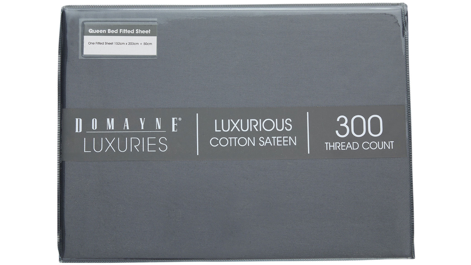 Domayne Luxuries 300TC Steel Grey Fitted Sheet 