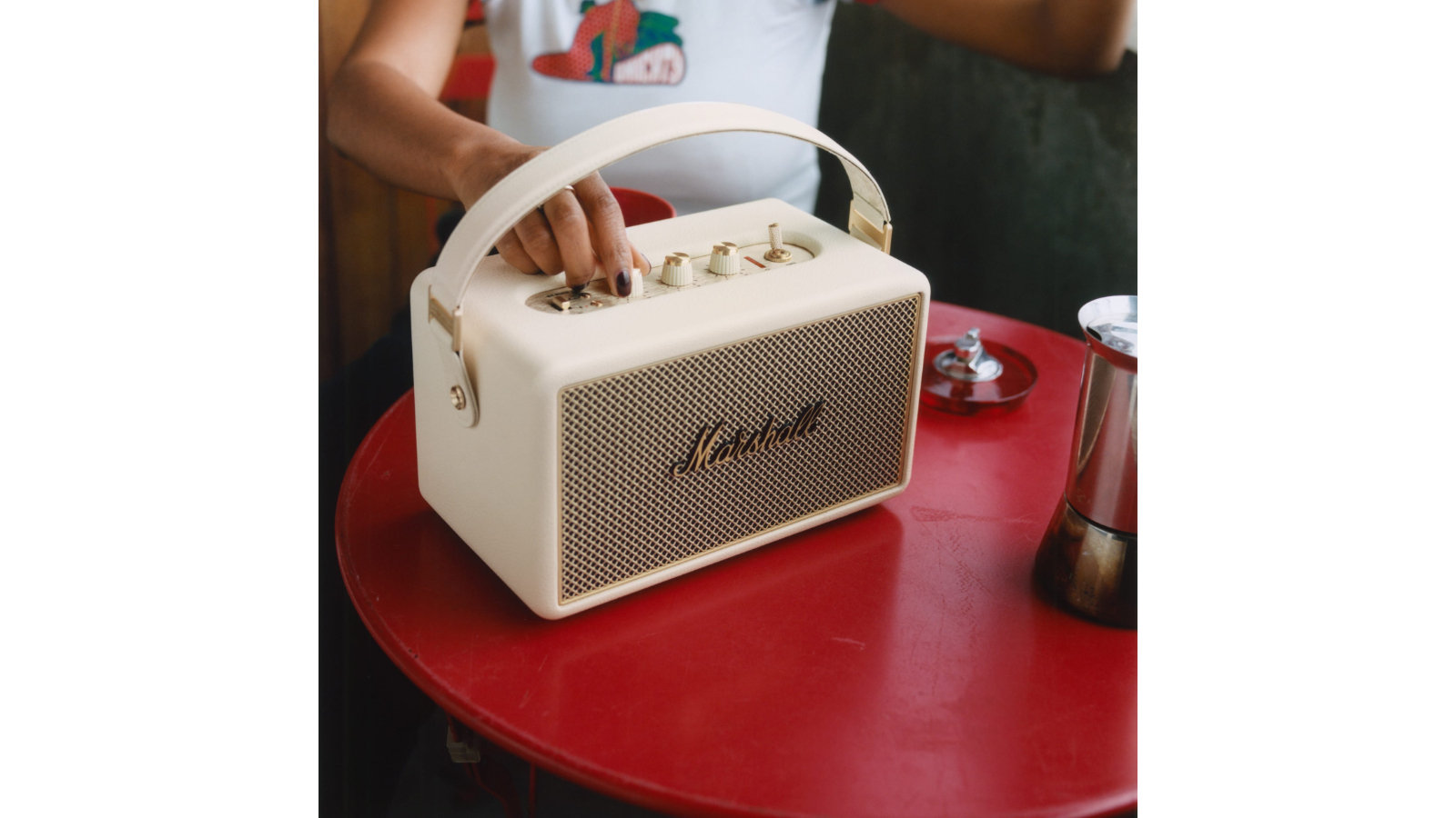 Marshall Kilburn III Portable Bluetooth Speaker - Cream | Domayne