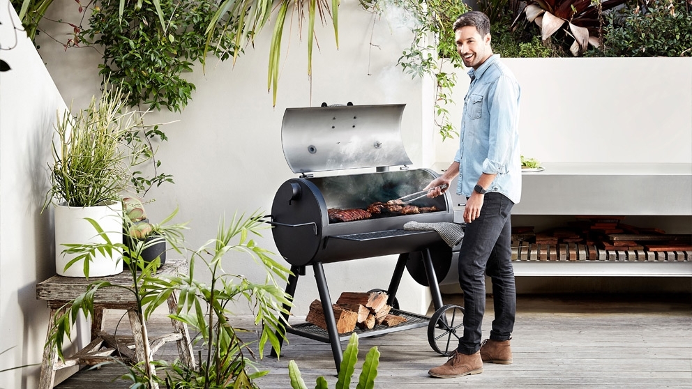 Oklahoma Joe Highland Reverse Flow Charcoal Smoker Domayne