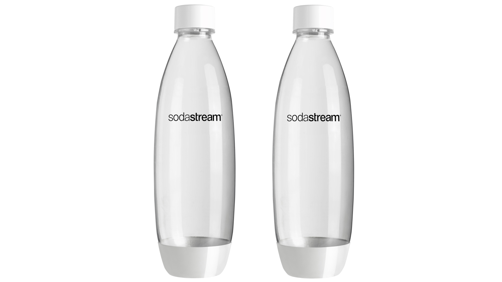 SodaStream 1L Dishwasher Safe Fuse Twin Pack Bottles - White