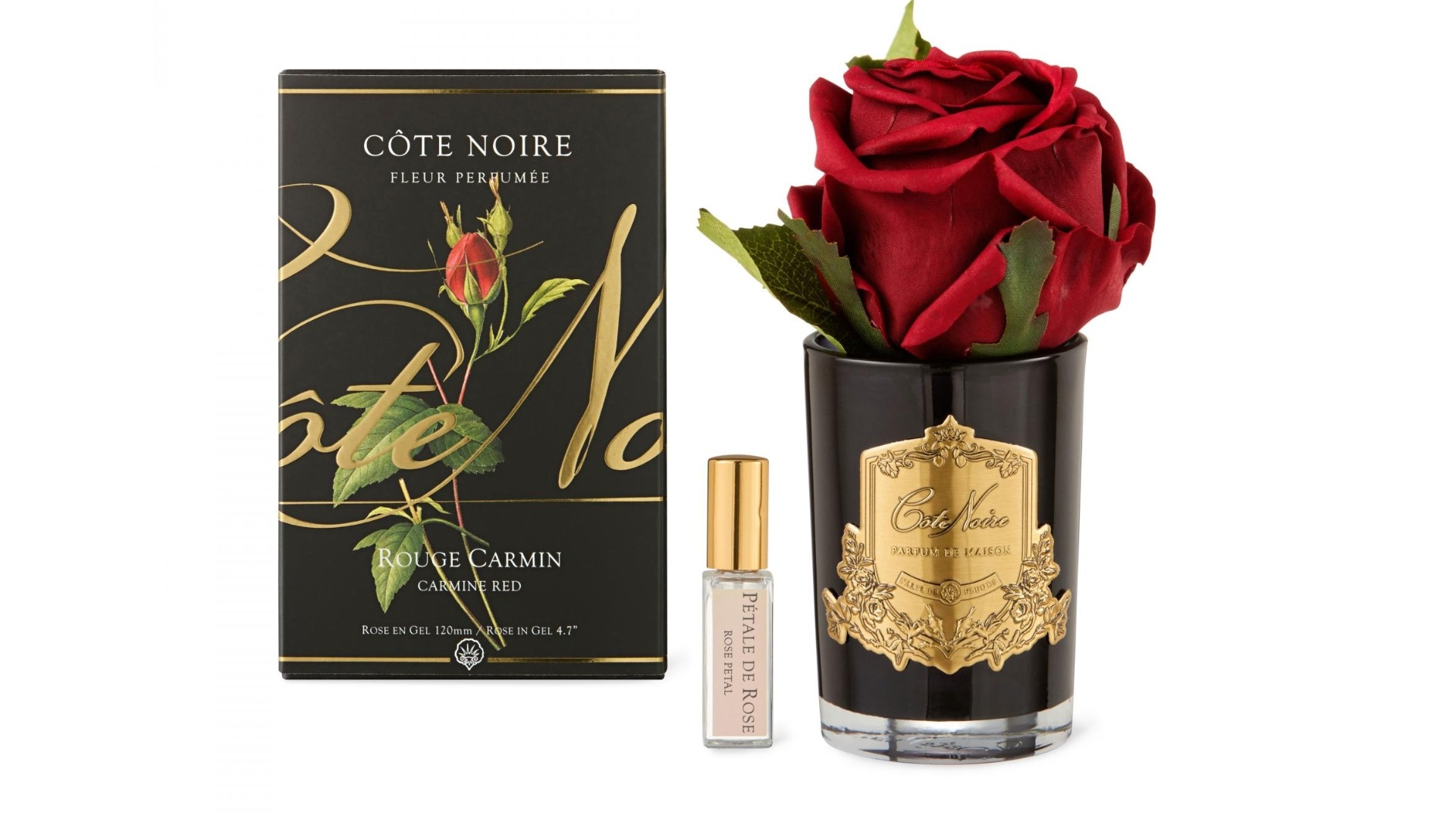 Cote Noire Gold Badge Red Rose Bud