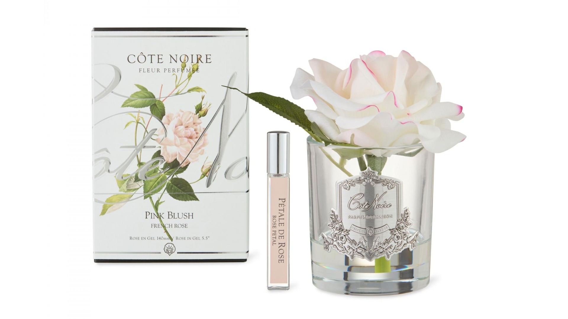 Cote Noire Silver Badge Pink Blush Single Rose