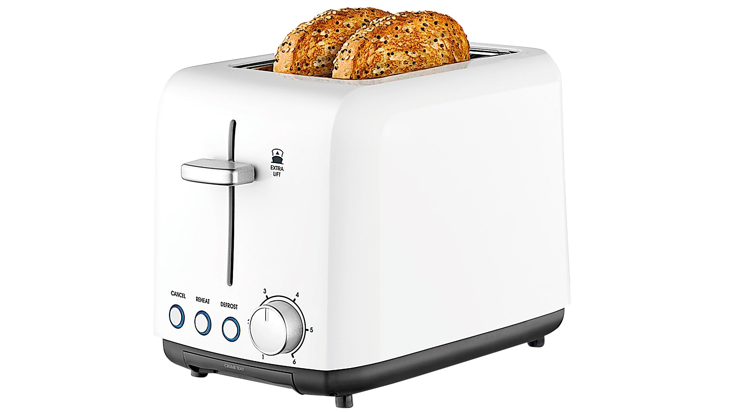 Kambrook 2 Slice Wide Slot Toaster White Domayne