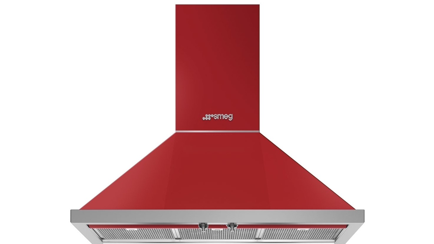 Smeg 90cm Portofino Wallmount Rangehood - Coral Red