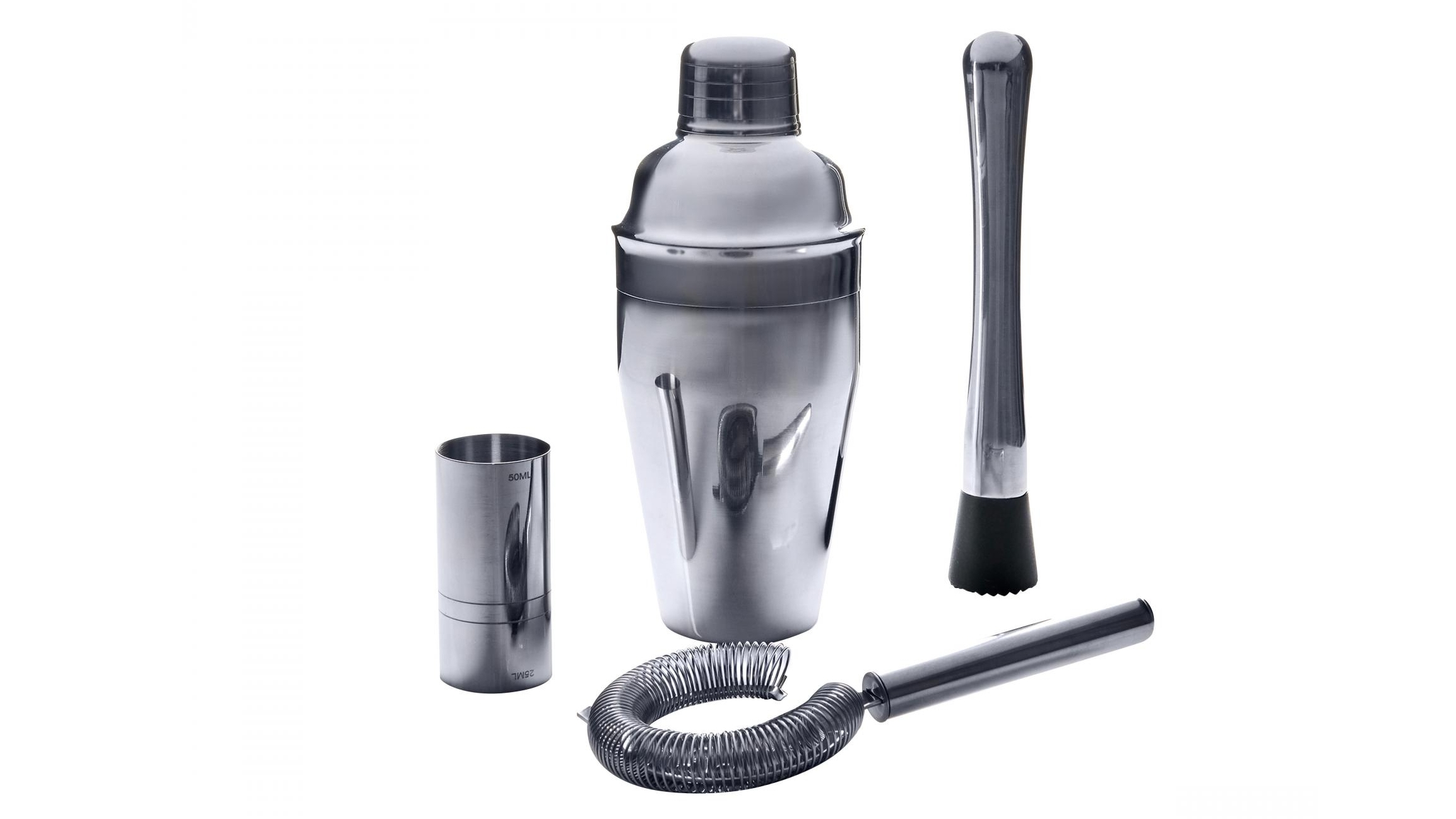 Bond 4-Piece Silver Cocktail Set