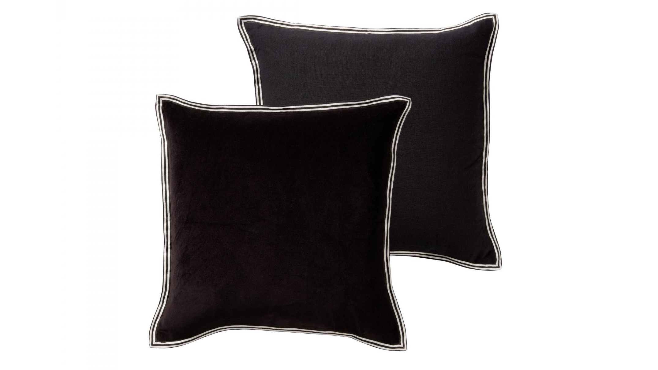 Nora Velvet/Linen Reversible Cushion – Black