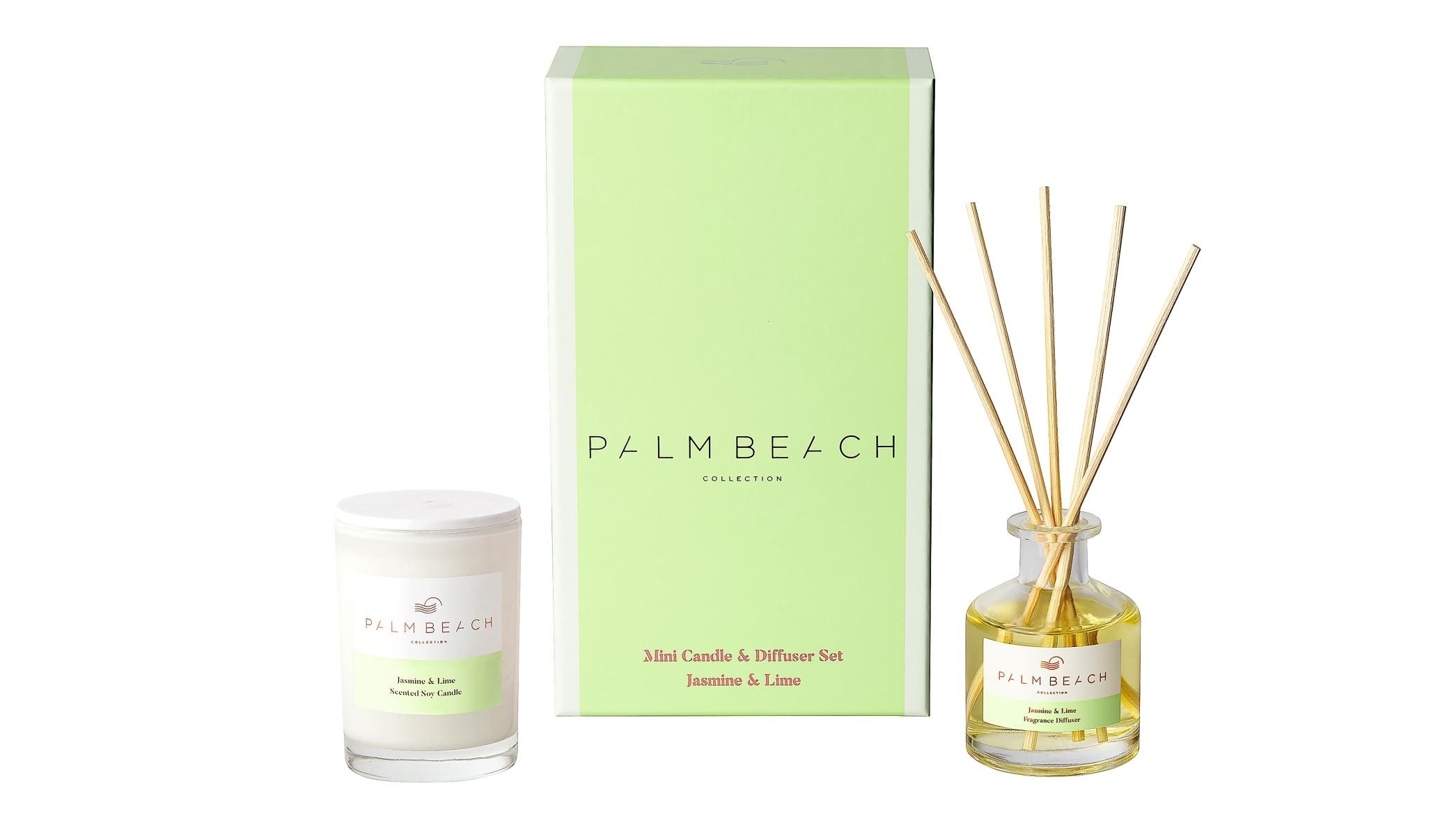 Palm Beach Collection Jasmine & Lime Mini Candle & Diffuser Gift Pack