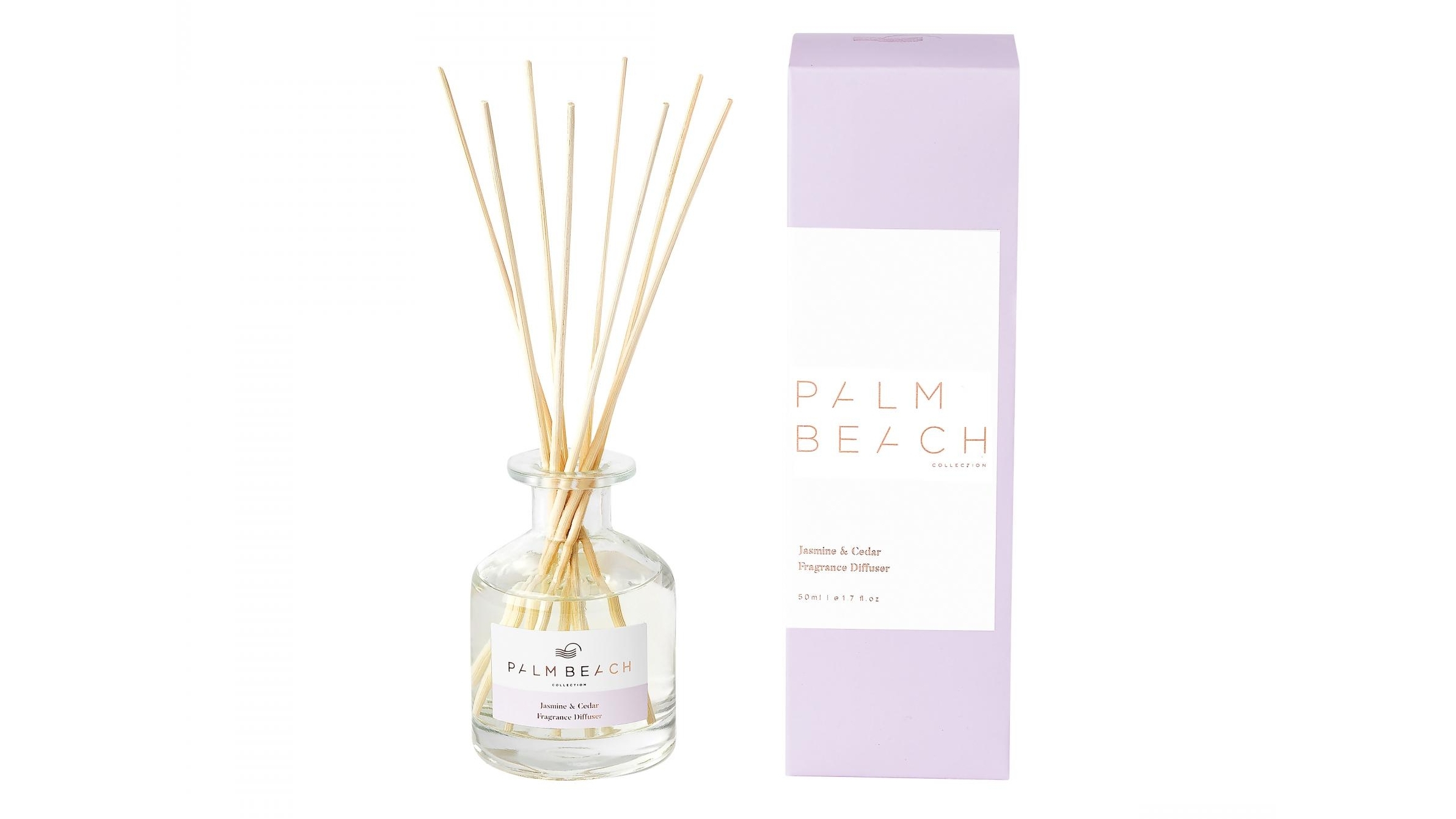 Palm Beach Collection Jasmine & Cedar 50ml Mini Diffuser