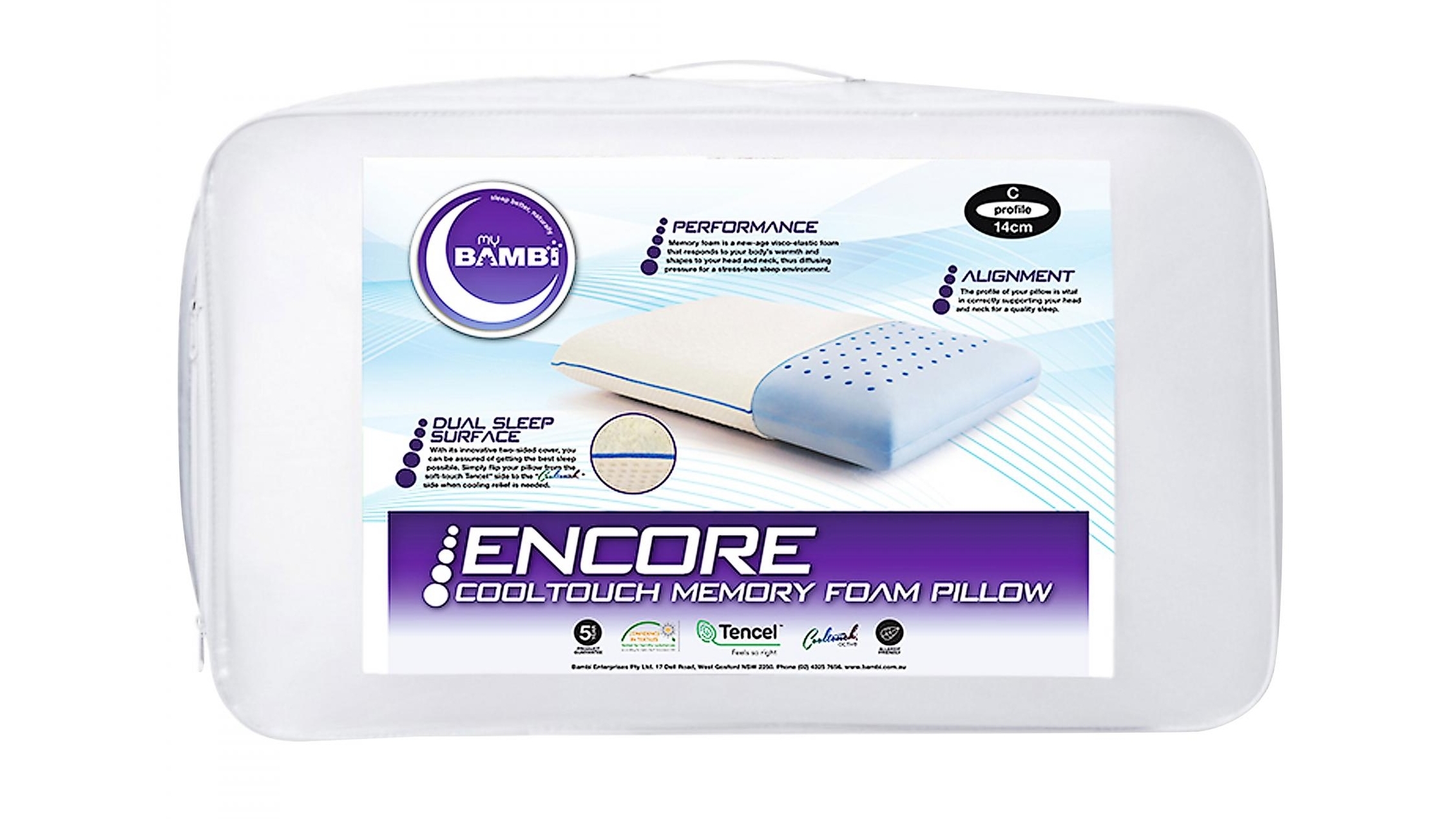 Bambi Encore Memory Foam Flip High Pillow