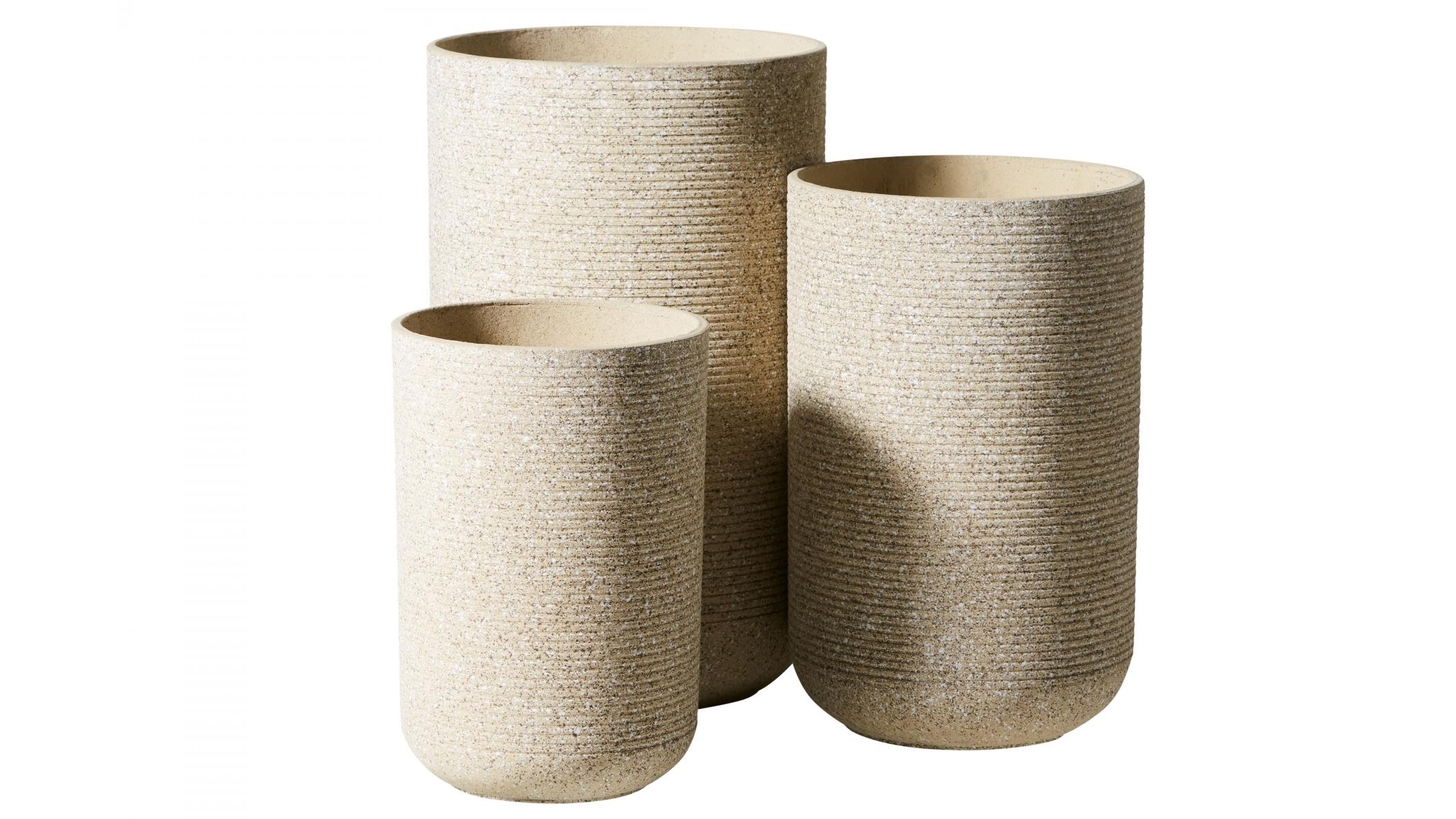 Moraca Beige Ribbed Planter