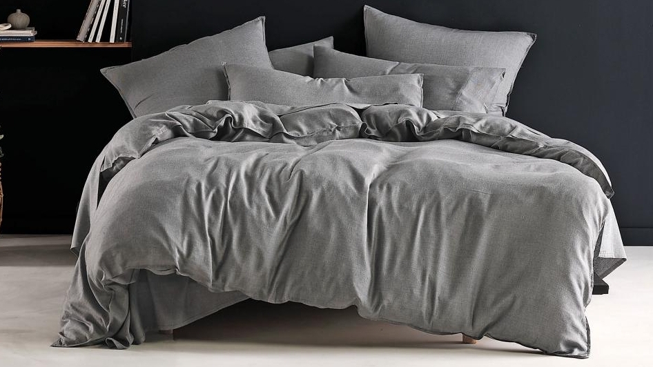 Linen House ReJeaneration Rialta Charcoal Quilt Cover Set 