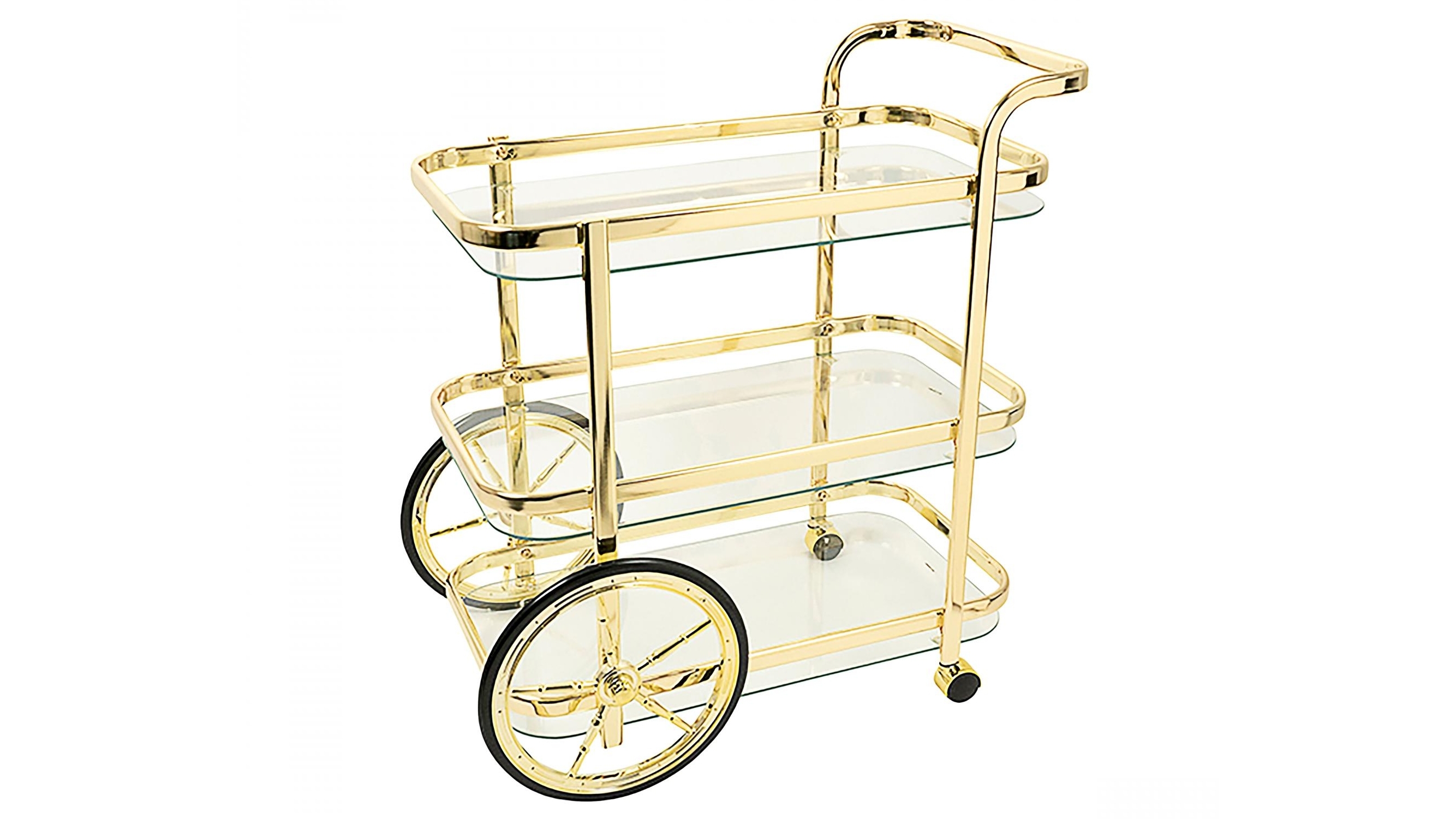Orwell Triple Shelf Gold Bar Cart