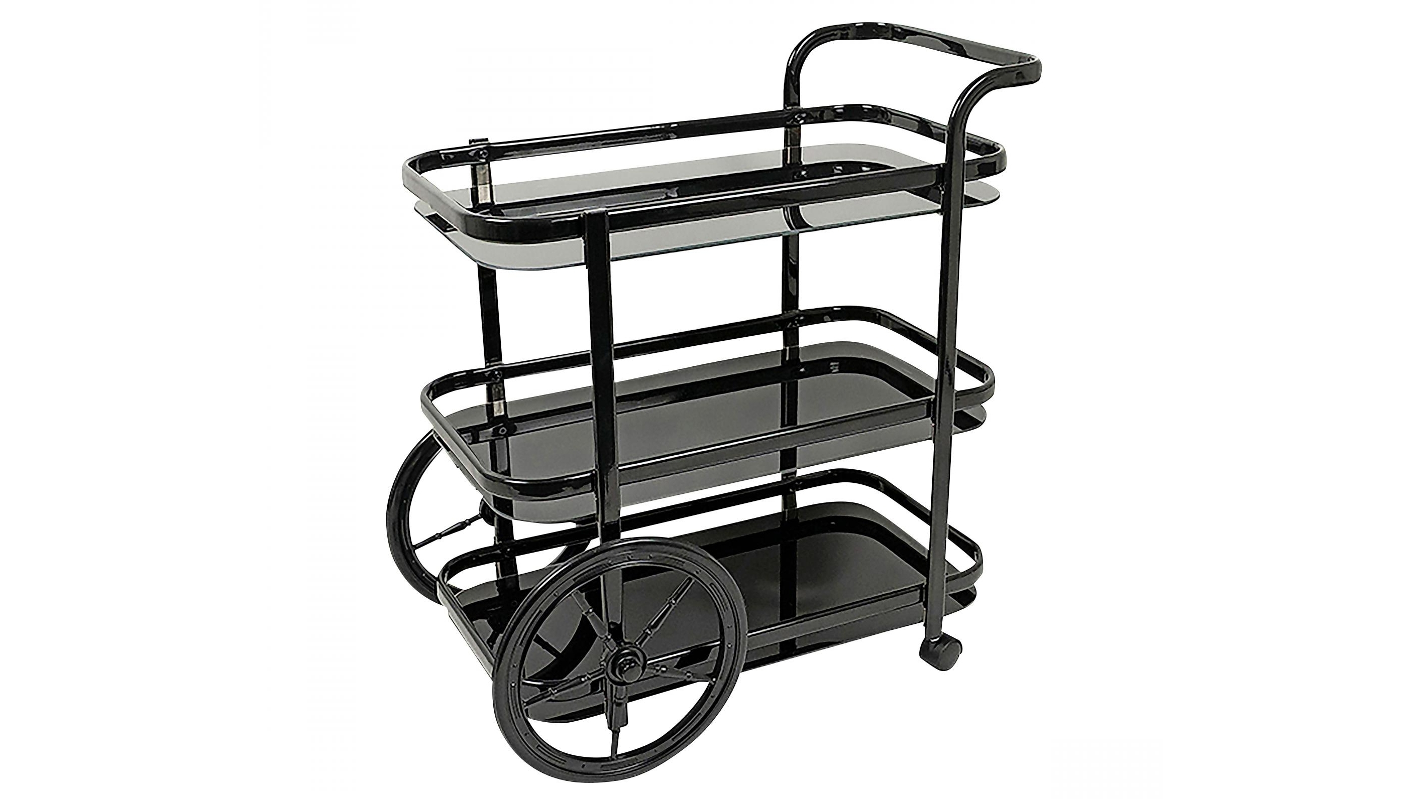 Ritchie Triple Shelf Black Bar Cart