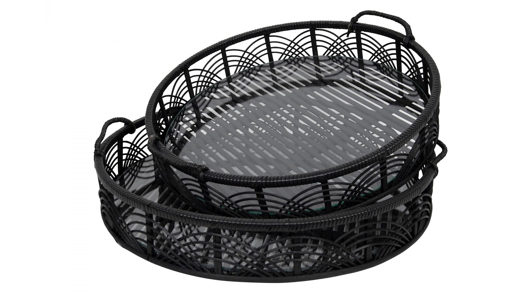 Otten Bamboo Round Tray Set of 2