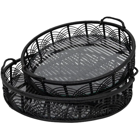 Otten Bamboo Round Tray Set of 2