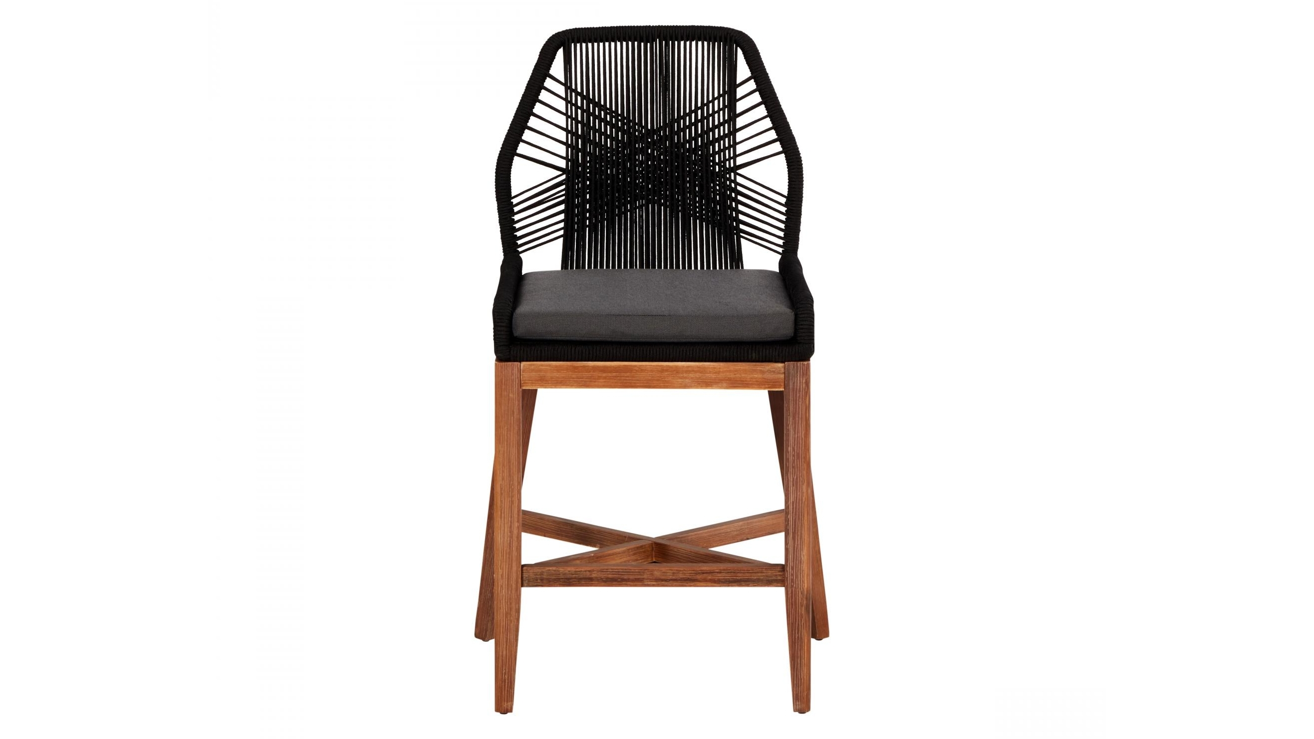 Faro Armless Outdoor Barstool Black Domayne