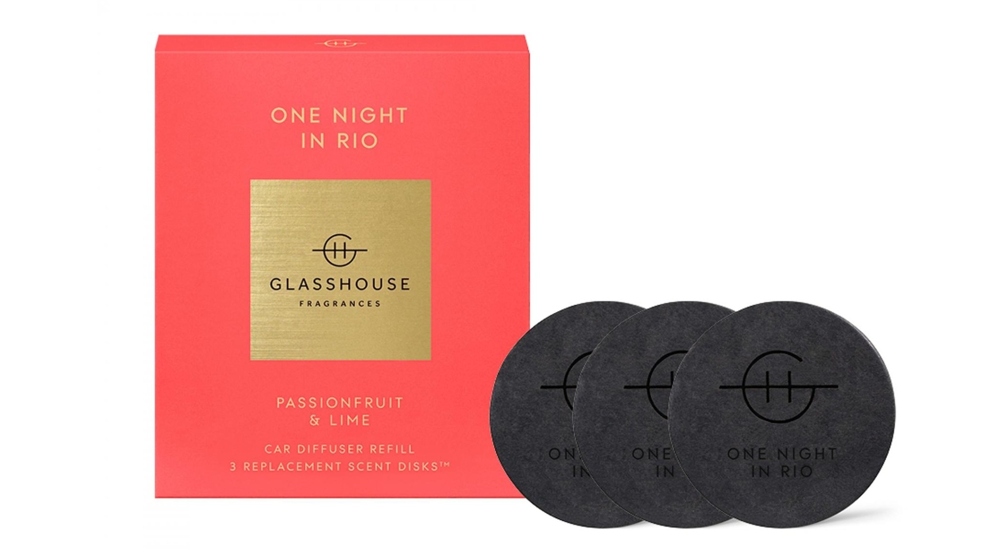 Glasshouse Replacement Scent Disks for Car Diffuser - One Night in Rio