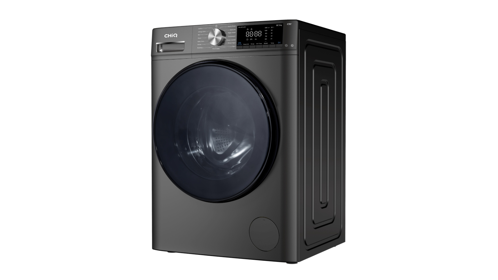 ChiQ 8.5kg Front Load Washer - Gunmetal | Domayne