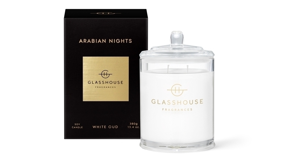 Glasshouse Arabian Nights White Oud 380g Candle