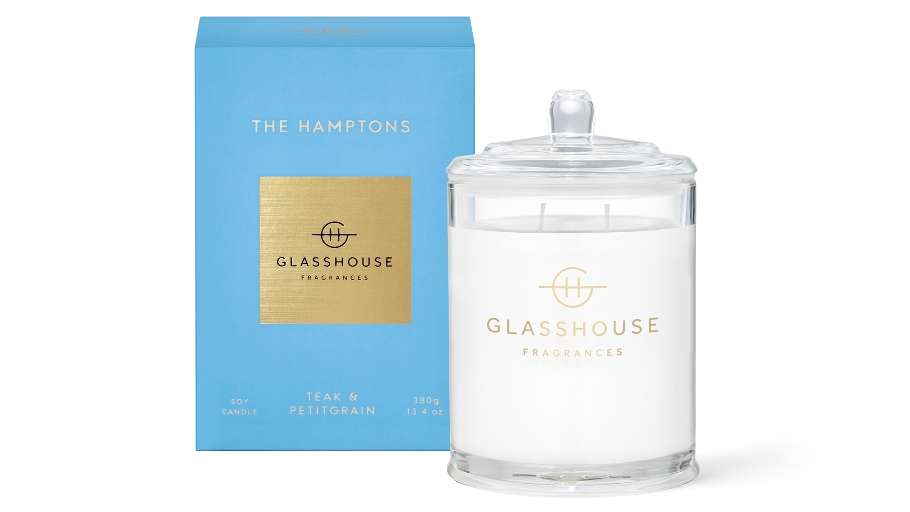 Glasshouse The Hamptons Teak & Petitgrain 380g Candle