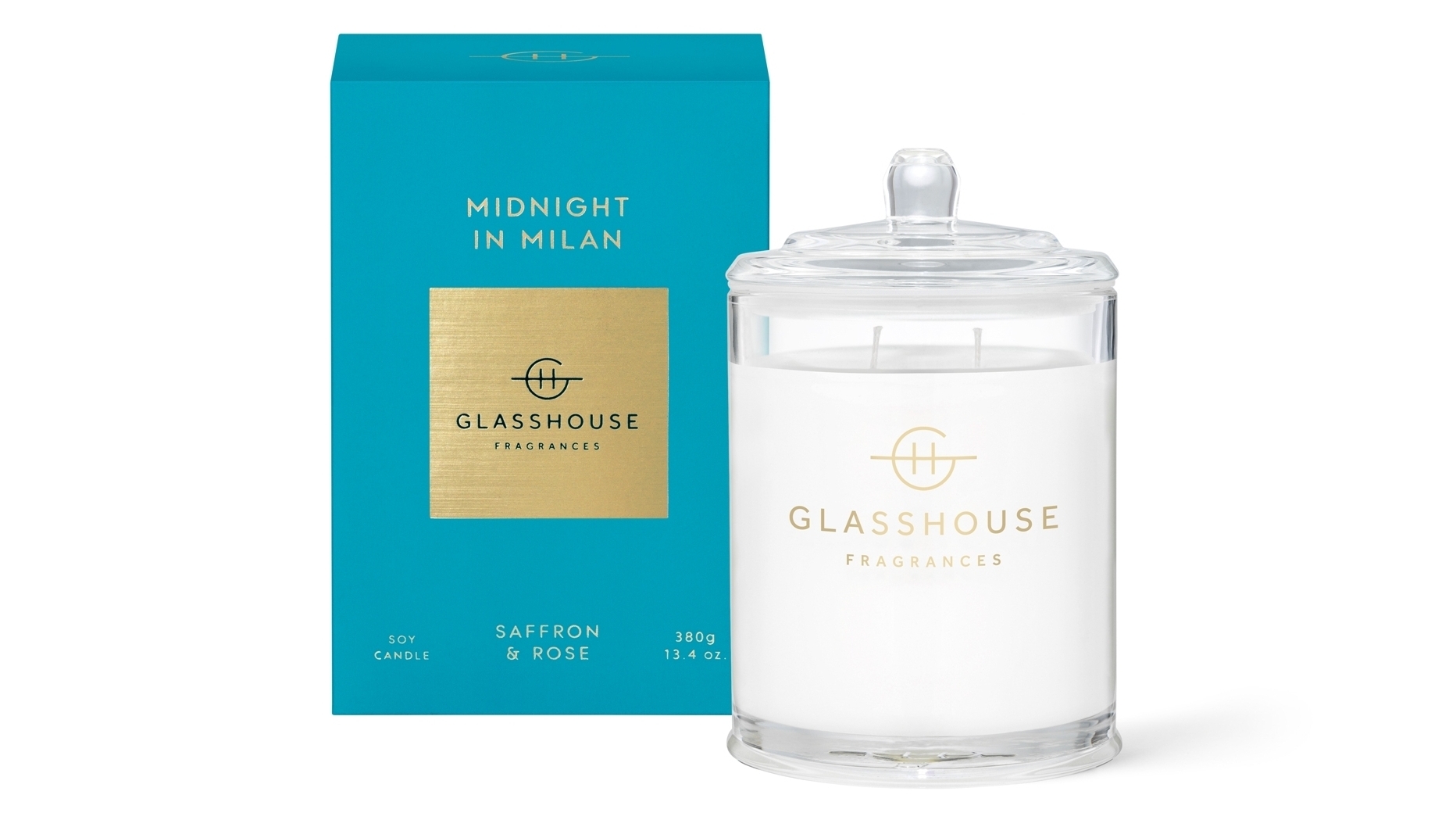 Glasshouse Midnight In Milan Saffron & Rose 380g Candle
