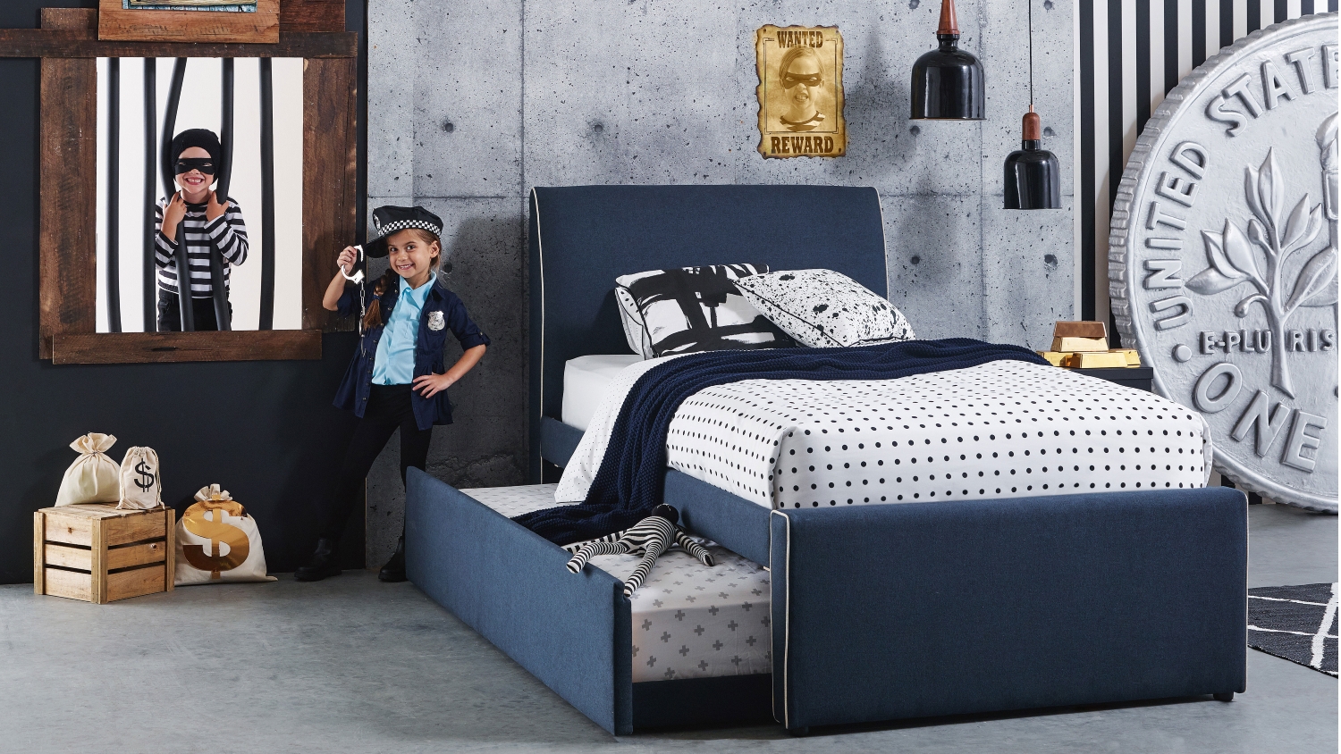 Hunter Bed Frame with Trundle King Single Domayne