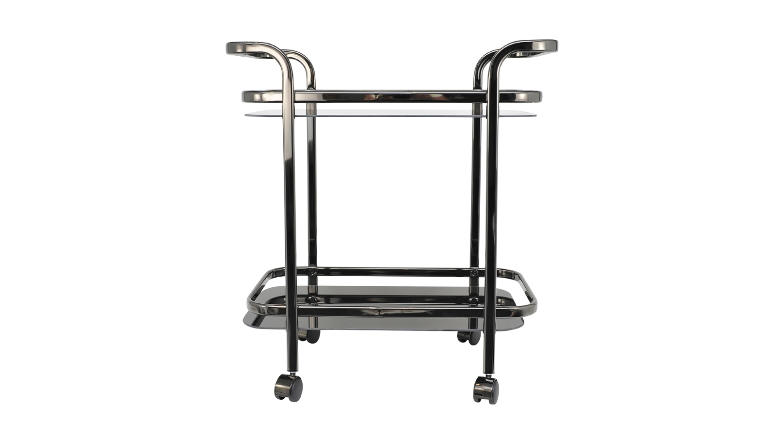 Trist Nickel & Glass Bar Cart – Black
