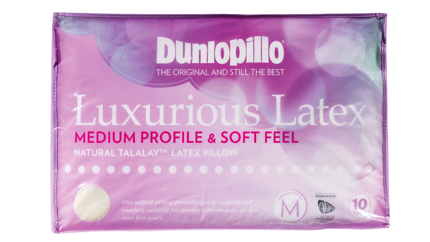 Dunlopillo Luxurious Latex Medium Soft Pillow Domayne