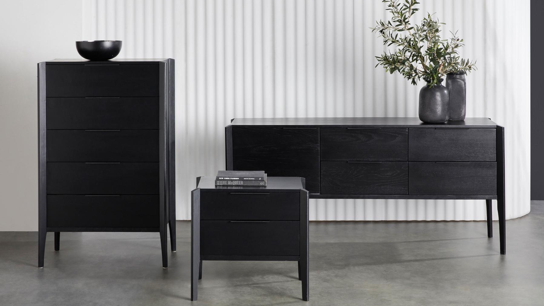 Isla 4 Drawer Dresser Black Domayne