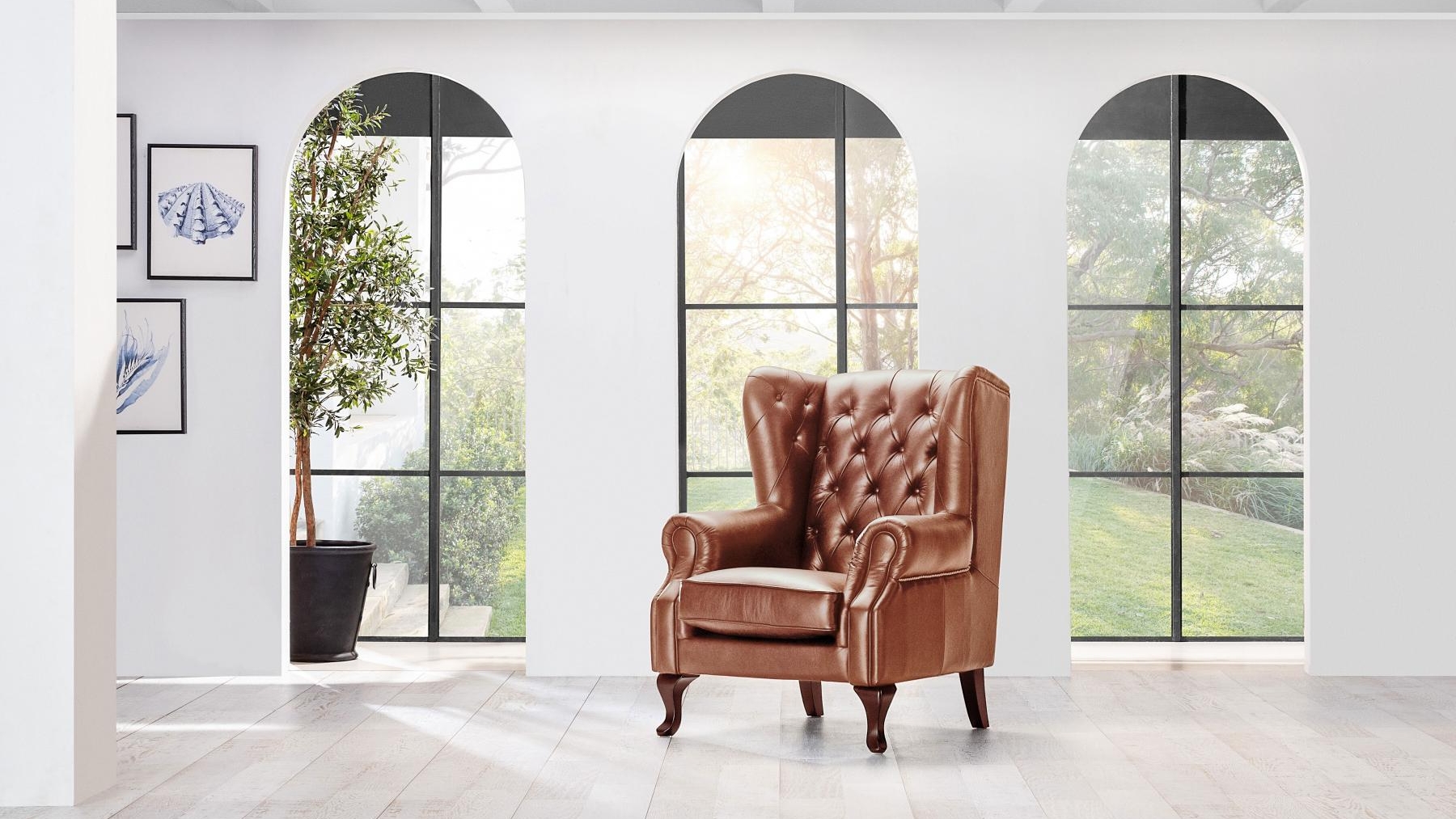 Berkshire Wing Chair in Annata Tan