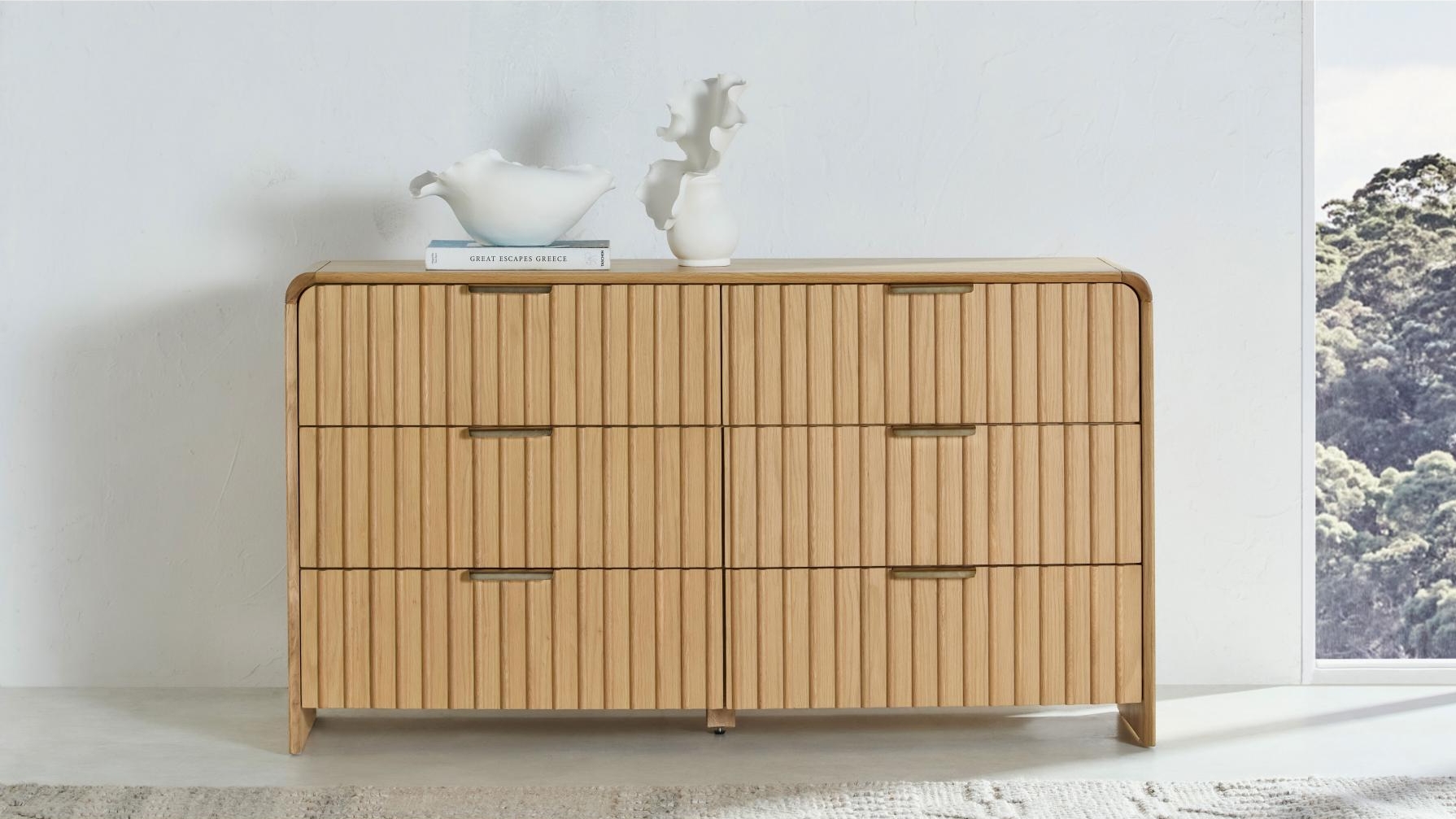 Gus 6 Drawer Dresser - Natural Oak