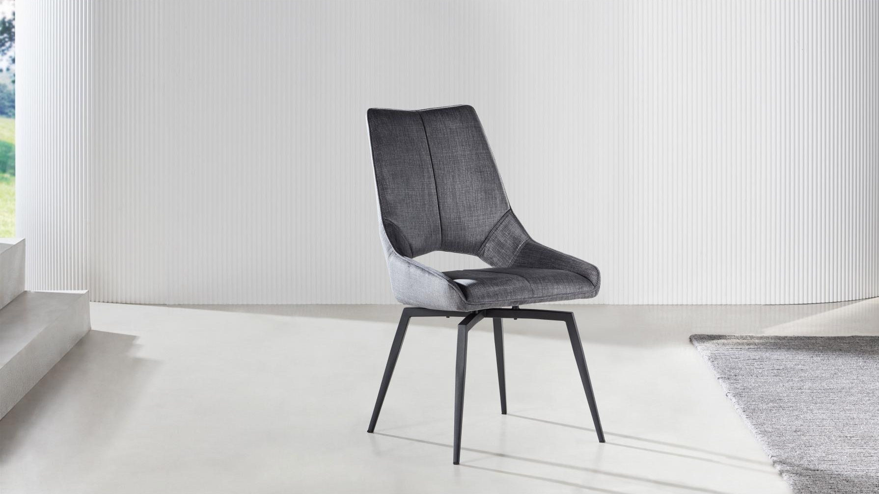 Vienna Dining Chair in Grey Fabric | Domayne