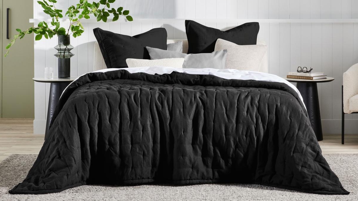 Domayne Luxuries Beynac Black Coverlet