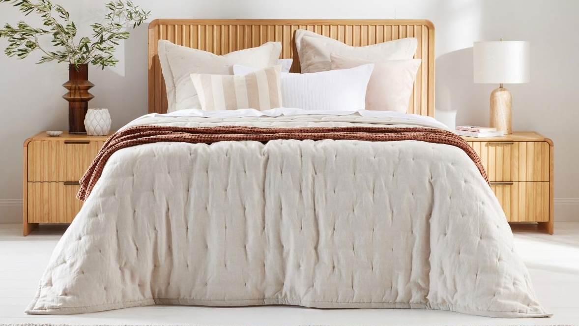 Domayne Luxuries Beynac Natural Coverlet