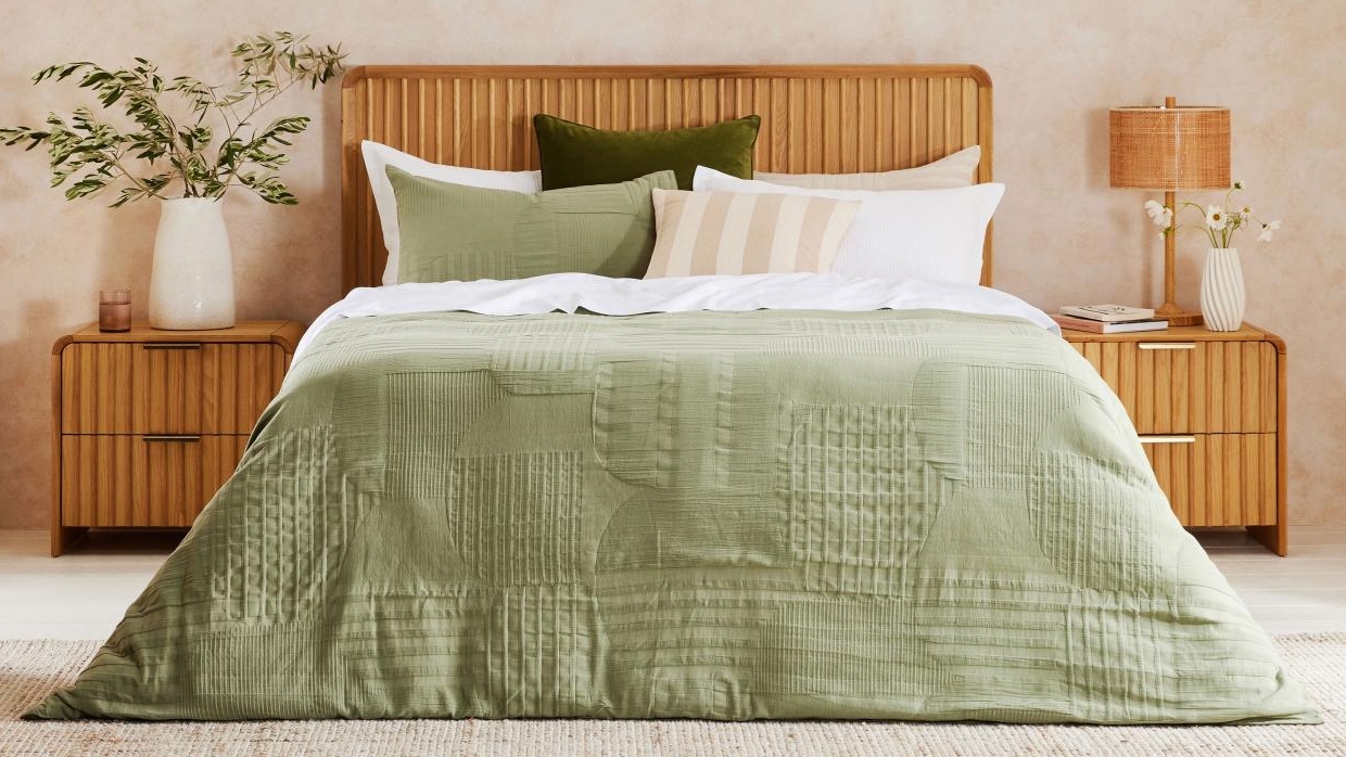 Domayne Luxuries Lane Green Quilt Cover Set