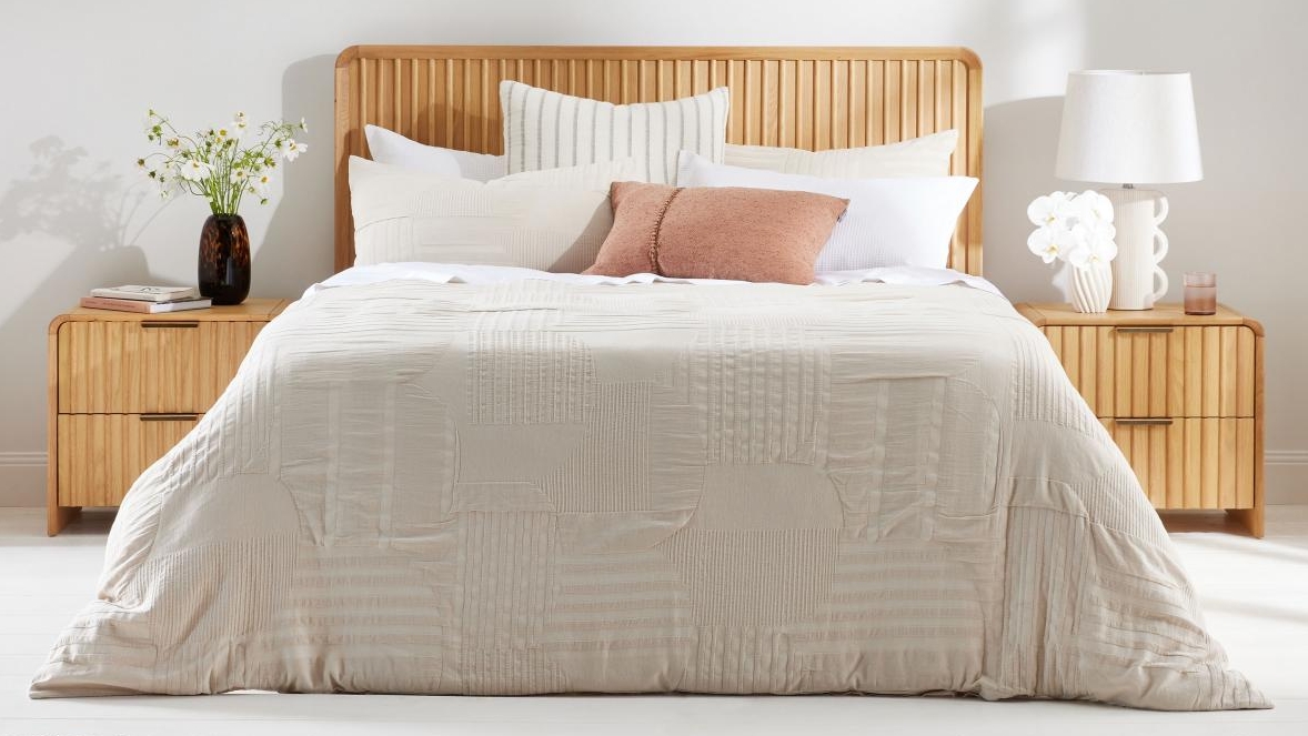 Domayne Luxuries Lane Natural Quilt Cover Set