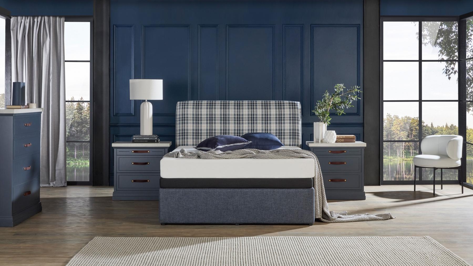 Bolton 4-Drawer Warwick Uber King Bed Base + Uber King Bedhead Bundle