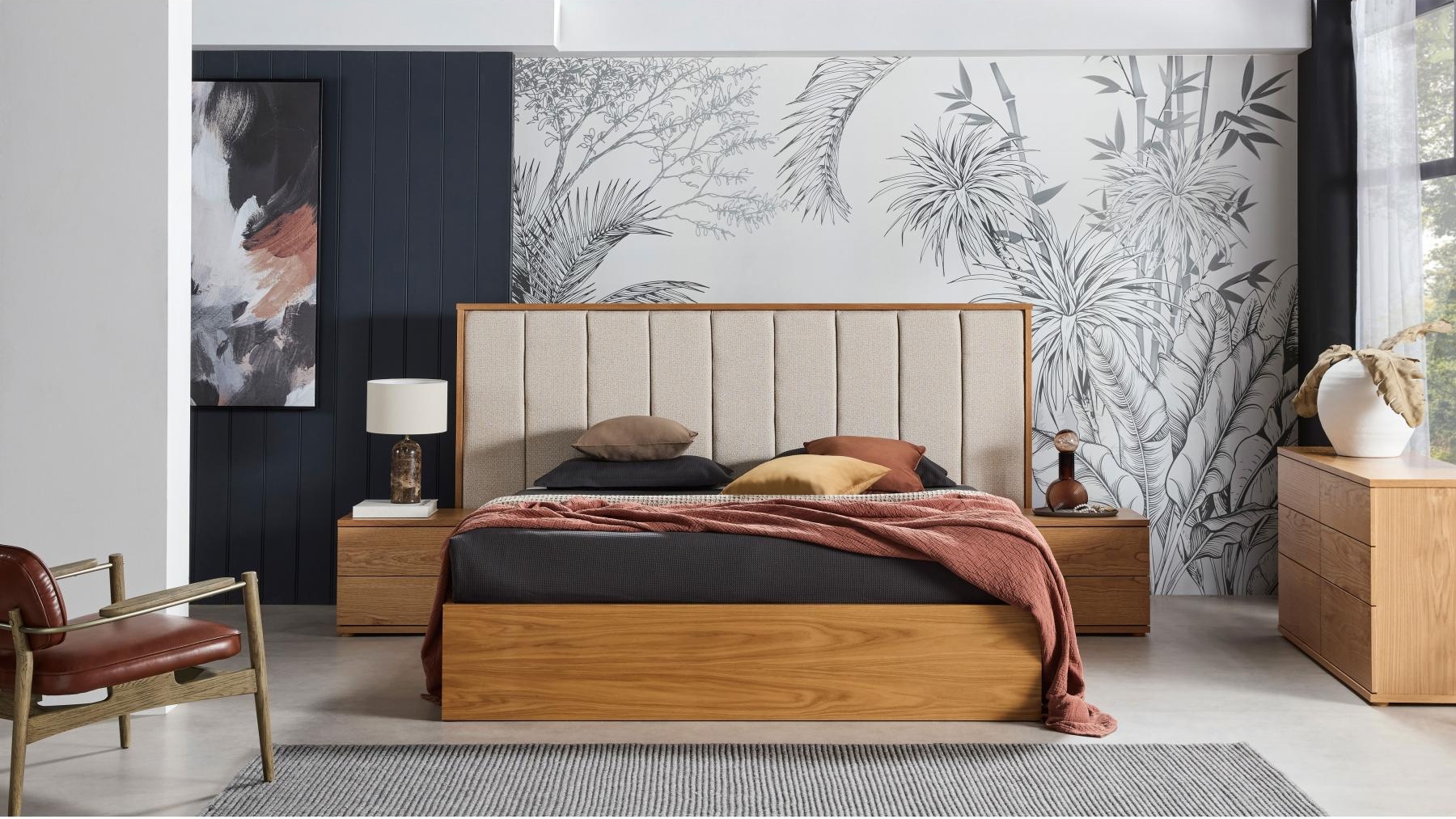 McLaren Low Upholstered Bed with Drawer