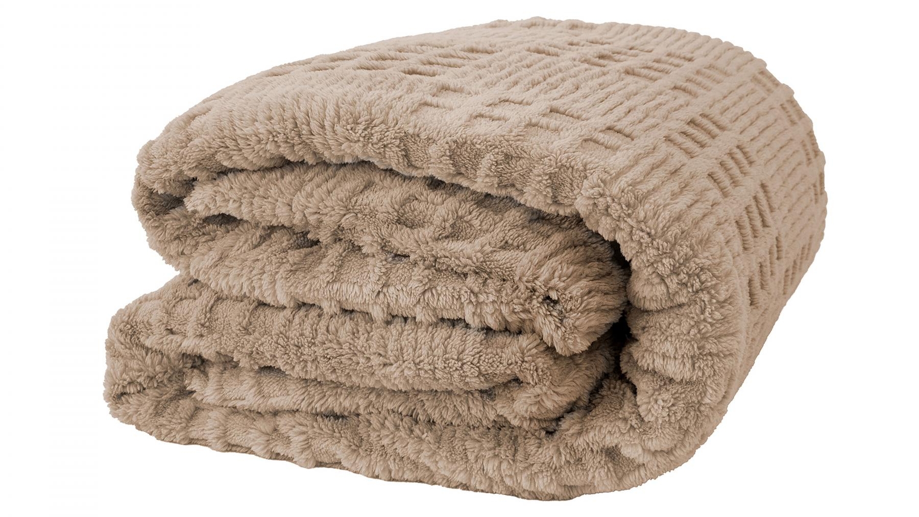 Bambury Lattice Sherpa Blanket in Latte