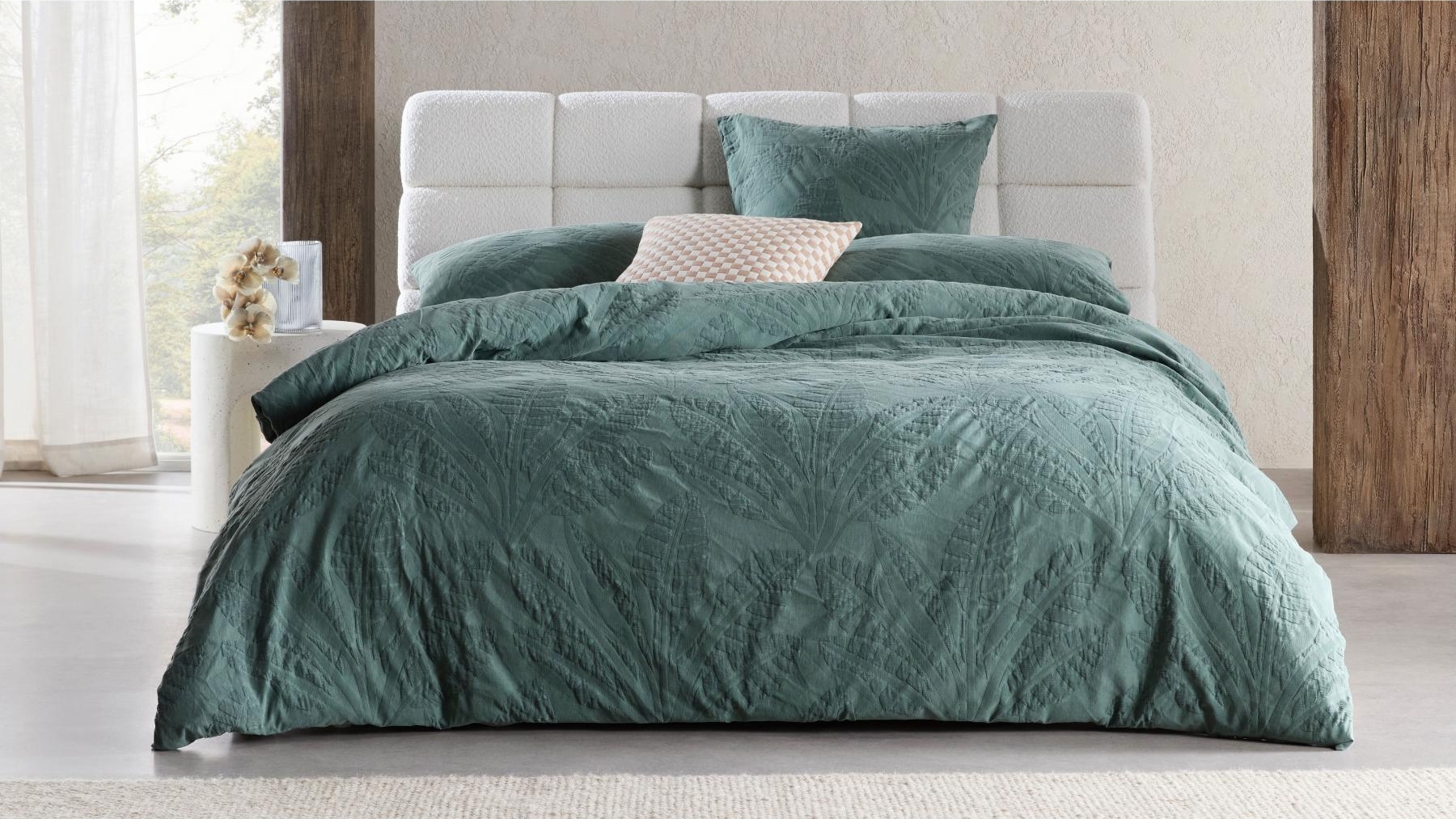 Platinum Collection Moana Quilt Cover Set in Cilantro