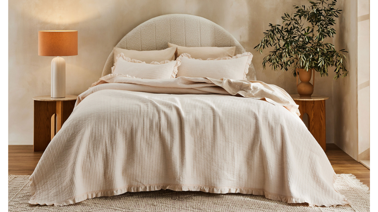 Domayne Luxuries Thea Shell Coverlet Set