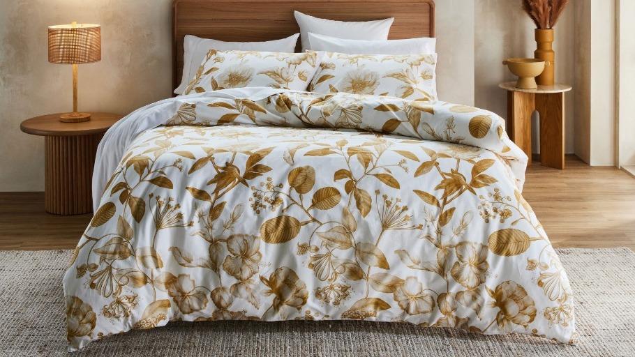 M.M Linen Pure Botanical Ochre Quilt Cover Sets