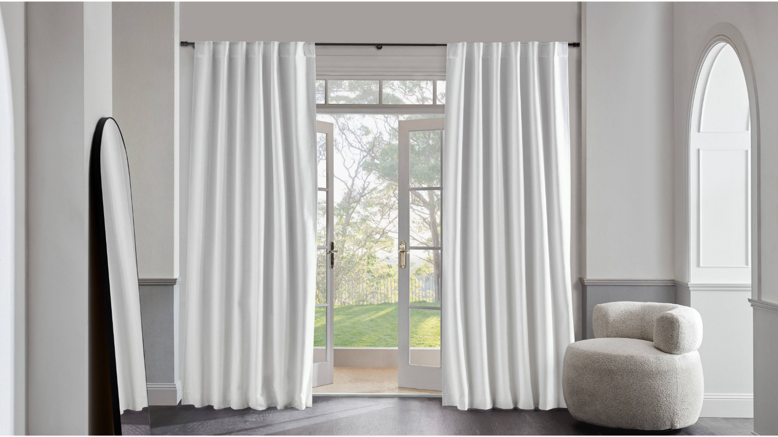 Flynn Blockout Curtain in White