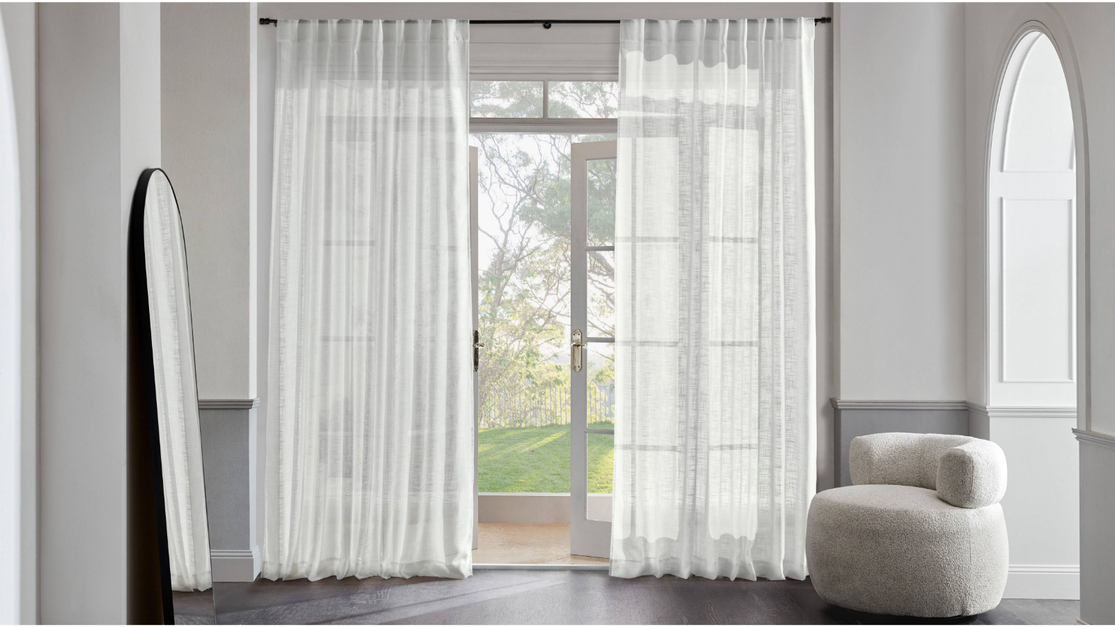 Flynn Sheer Curtain in White