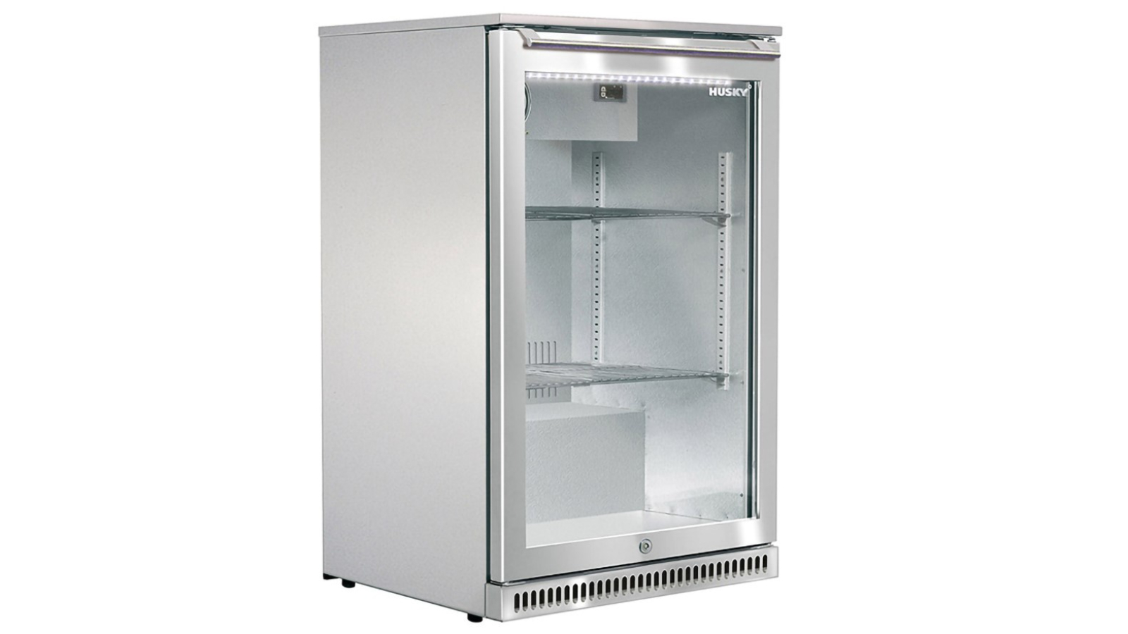 Husky 118 Litre Alfresco Single Glass Door Drinks Chiller - Stainless Steel
