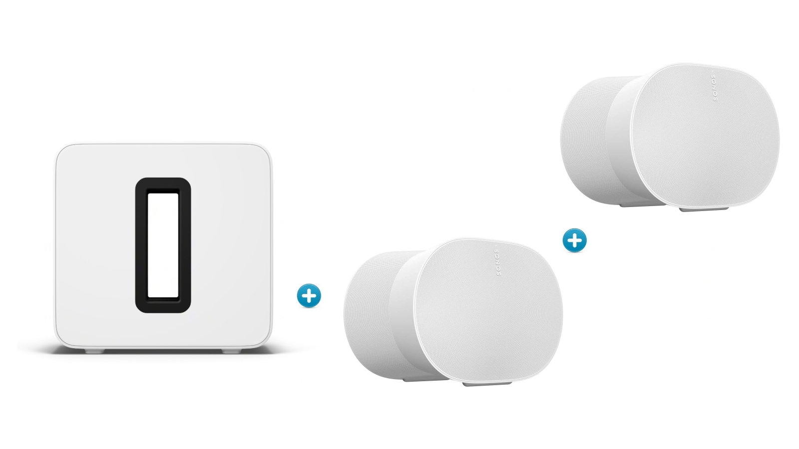 Sonos Sub 4 Subwoofer + Era 300 Speakers Pair Package - White