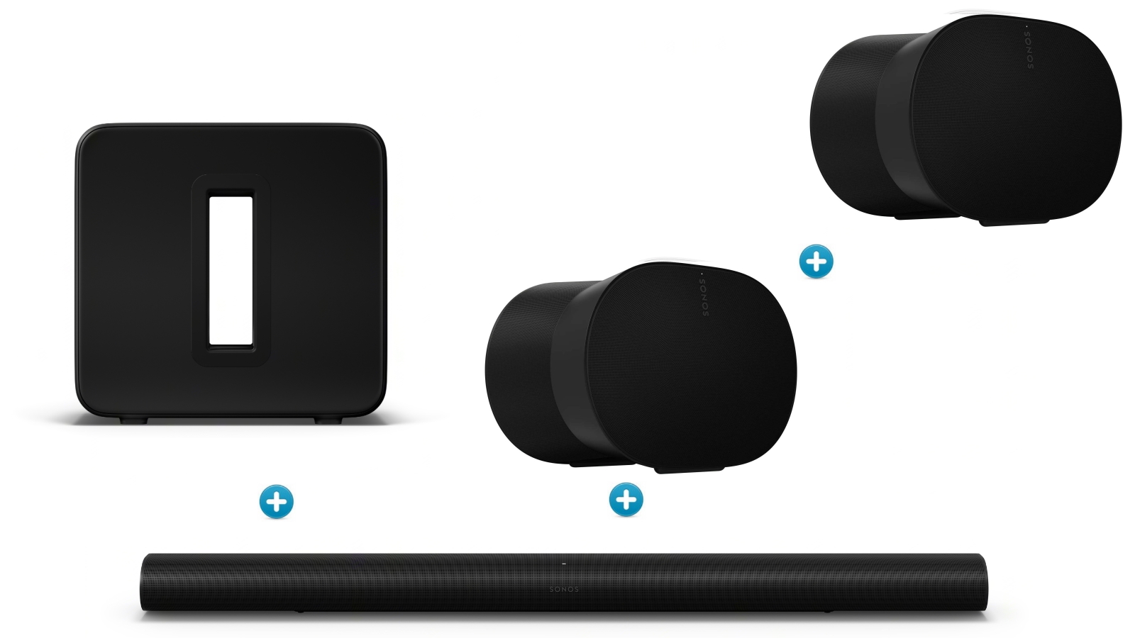 Sonos Arc Ultra Soundbar + Sub 4 Subwoofer + Era 300 Speakers Pair Package - Black