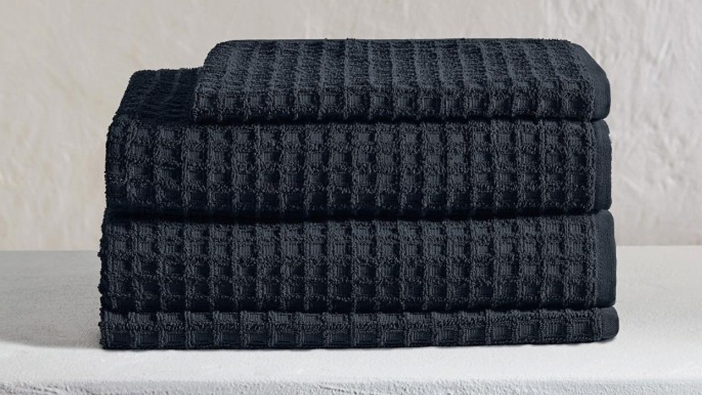 Aura Waffle Slate Towels